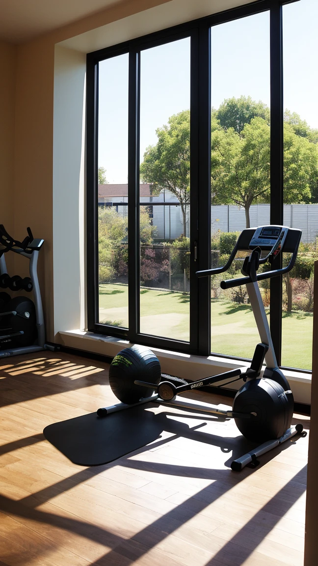 Person working out in the afternoon