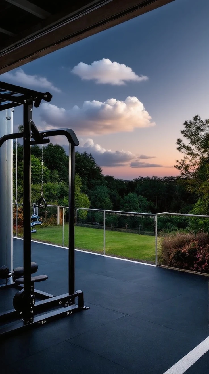 Person working out in the evening