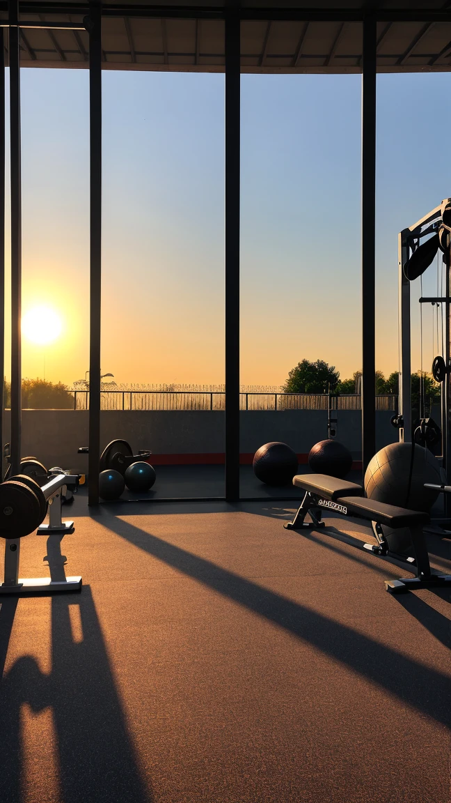 Person working out in the morning